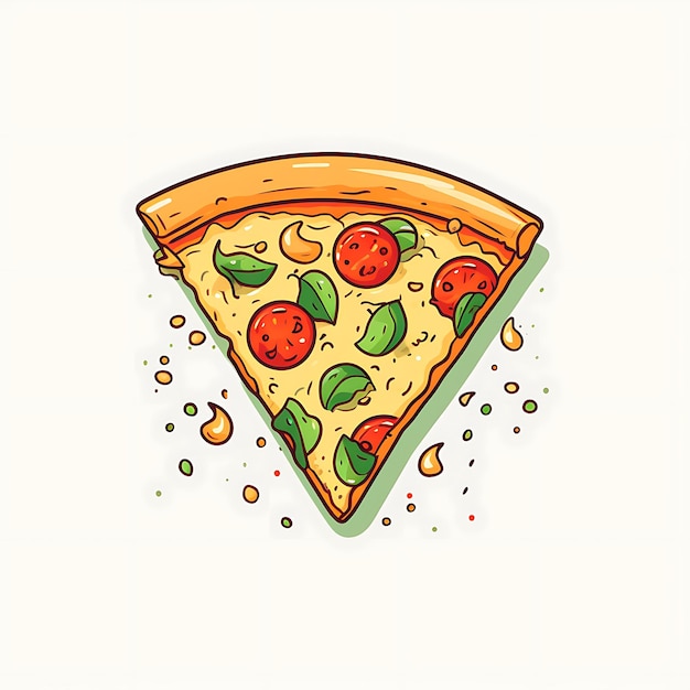 Illustrazione di fette di pizza su sfondo bianco