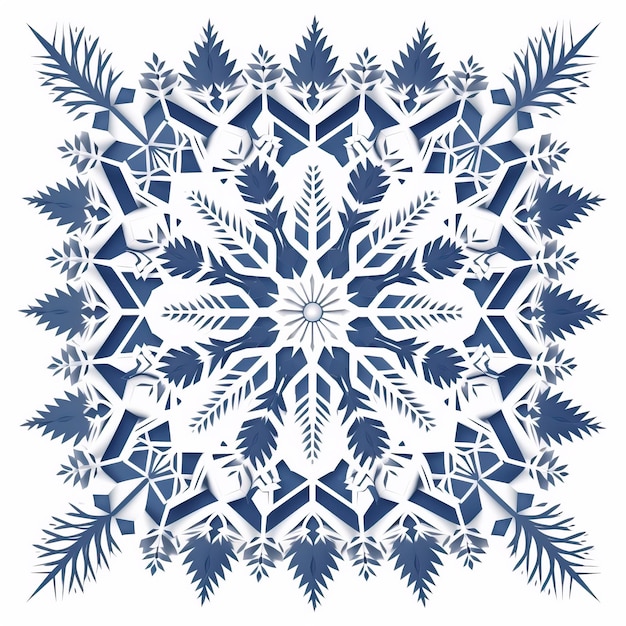 illustrazione di fiocchi di neve invernali su sfondo blu set sfondo bianco HD Foto sfondo bianca isolata