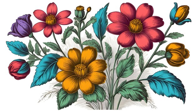 illustrazione di fiori colorati