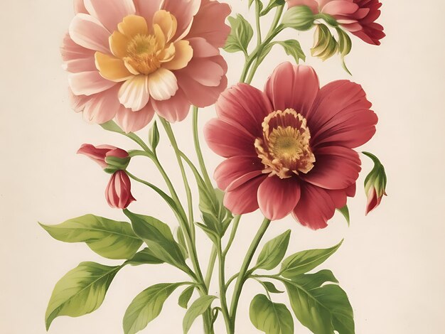 Illustrazione di fiori d'epoca