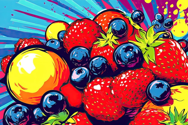 Illustrazione di frutta estiva fresca Trama vettoriale o sfondo