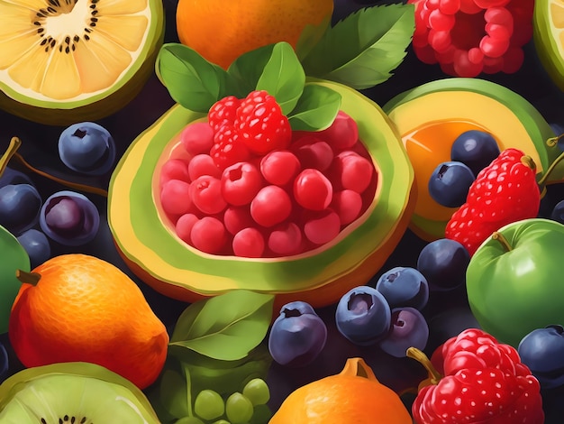 illustrazione di frutta piatta