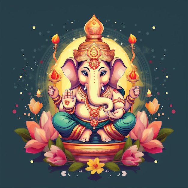 Illustrazione di Ganesha Aum Hindu