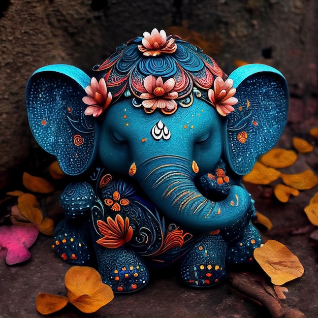 Illustrazione di Ganesha Ganesh Chaturthi Ganesh Ganesha Lord Ganesh Lord Ganesha IA generativa