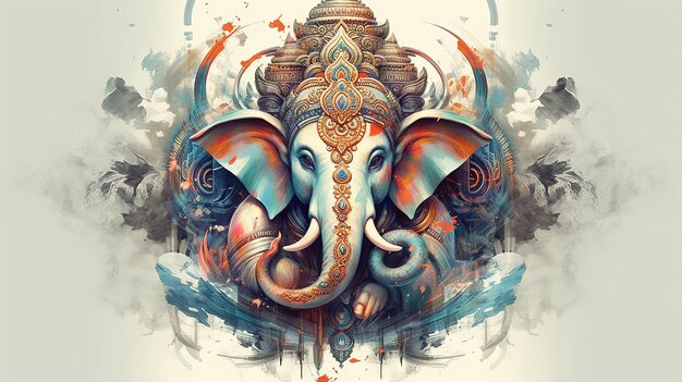Illustrazione di Ganesha per Ganesha Chaturthi e Diwali Generative Ai