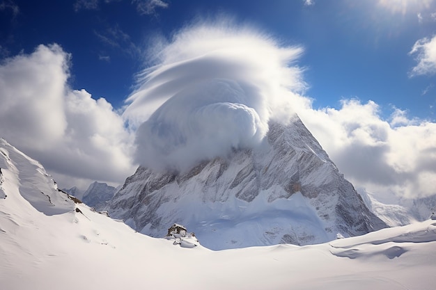 illustrazione di Gipfel ber den Wolken im Winter