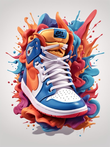 illustrazione di graffiti colorati di scarpe Jordan 17