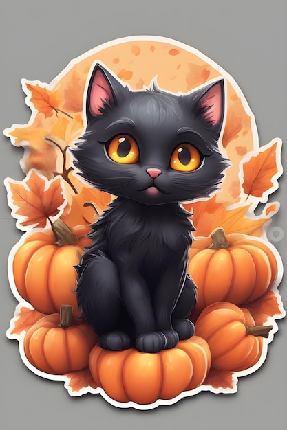 Illustrazione di Halloween e gatto