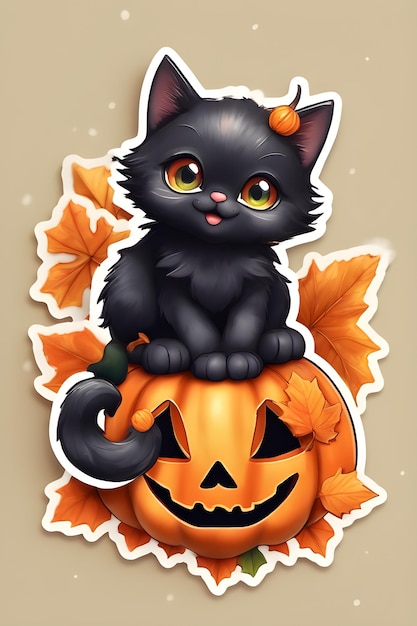Illustrazione di Halloween e gatto