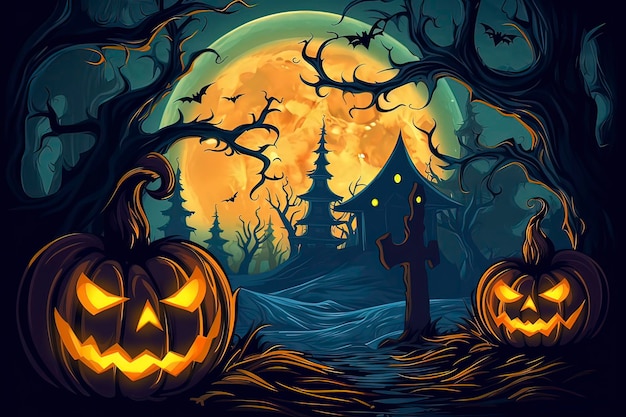 Illustrazione di Halloween Immagine generata dalla tecnologia AI