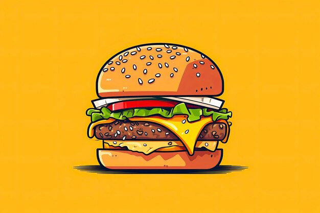 Illustrazione di hamburger Illustrazione di spuntini Illustrazione di fastfood AI generativa