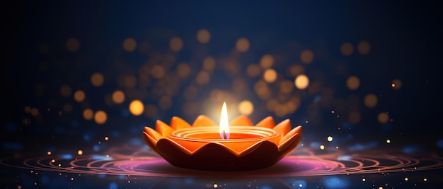 Illustrazione di Happy Diwali di Burning Diya On Happy Diwali Diwali Celebration Festival of Lights con sfondo