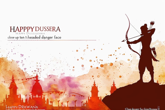 Illustrazione di Happy Dussehra del festival dell'India poster per Dussehra