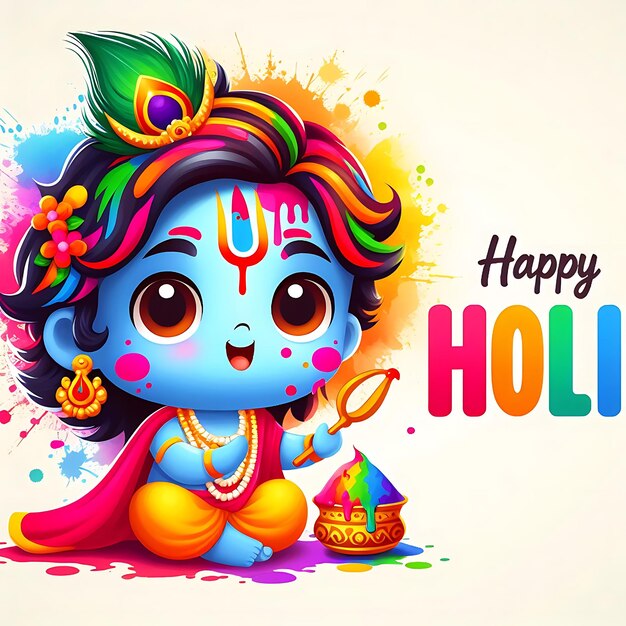 illustrazione di happy holi