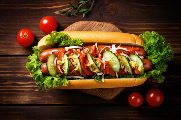 Illustrazione di hot dog AI GenerativexA