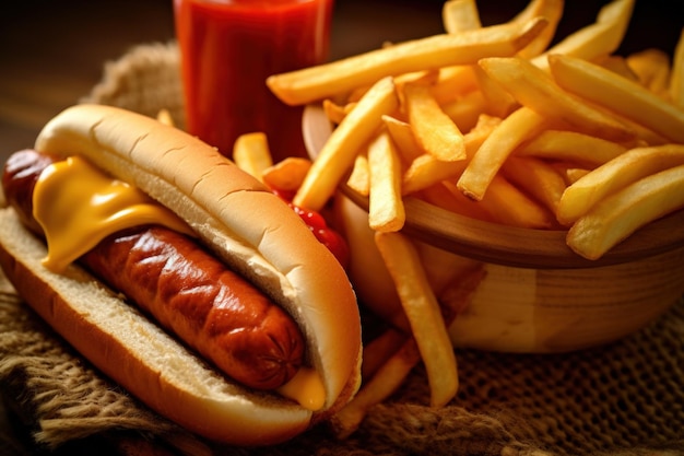 Illustrazione di hot dog AI GenerativexA