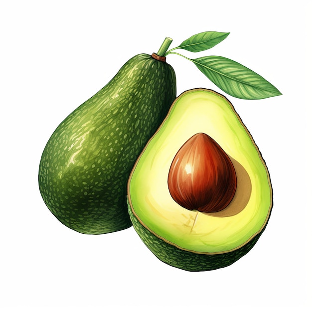 illustrazione di illustrazione di avocado su sfondo bianco