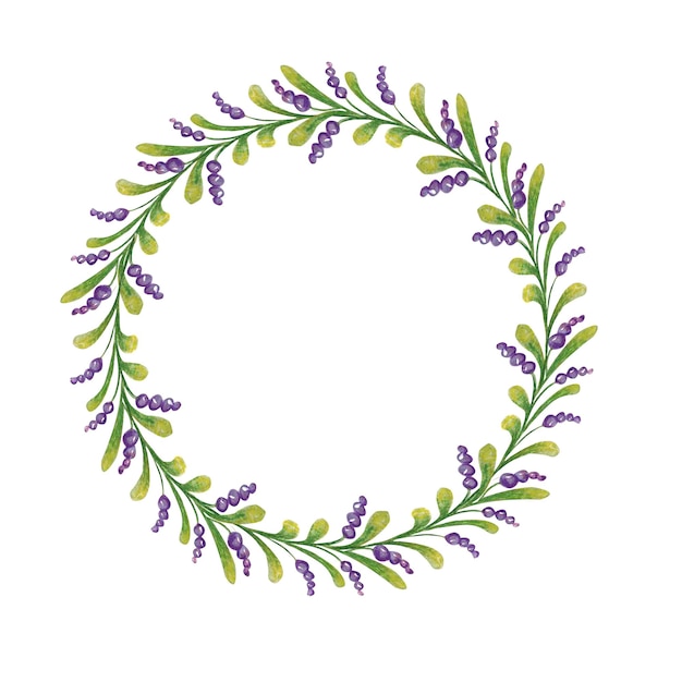 Illustrazione di lavanda con acquerelli e pastelli