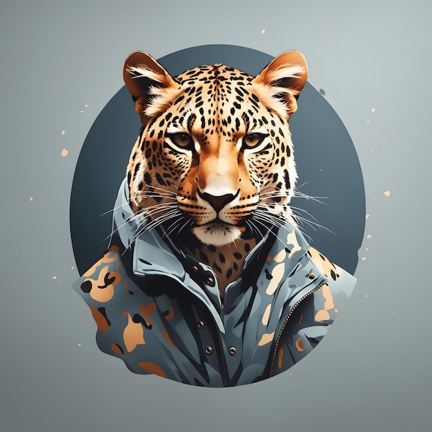 Illustrazione di leopardo AI Generative