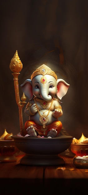 Illustrazione di Lord Ganesha per Ganesh Chaturthi Ai Generato