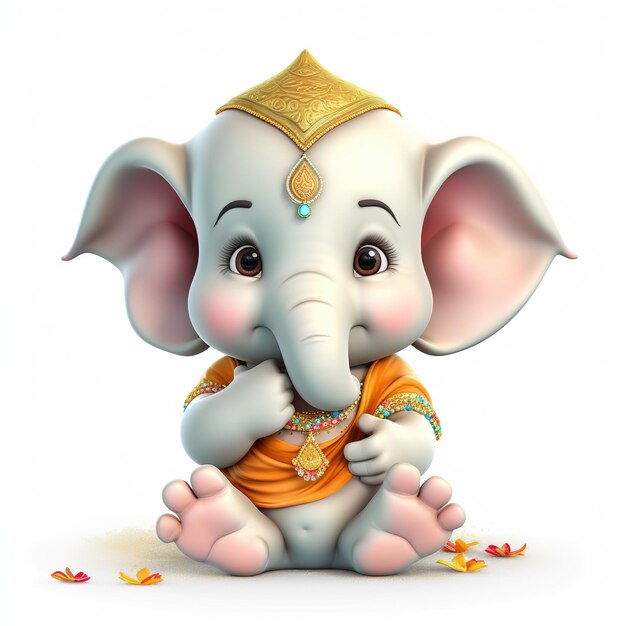 Illustrazione di Lord Ganesha per Ganesh Chaturthi Ai Generato