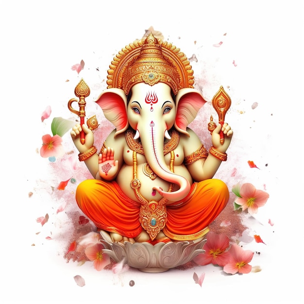 Illustrazione di Lord Ganesha per Ganesh Chaturthi Ai Generato