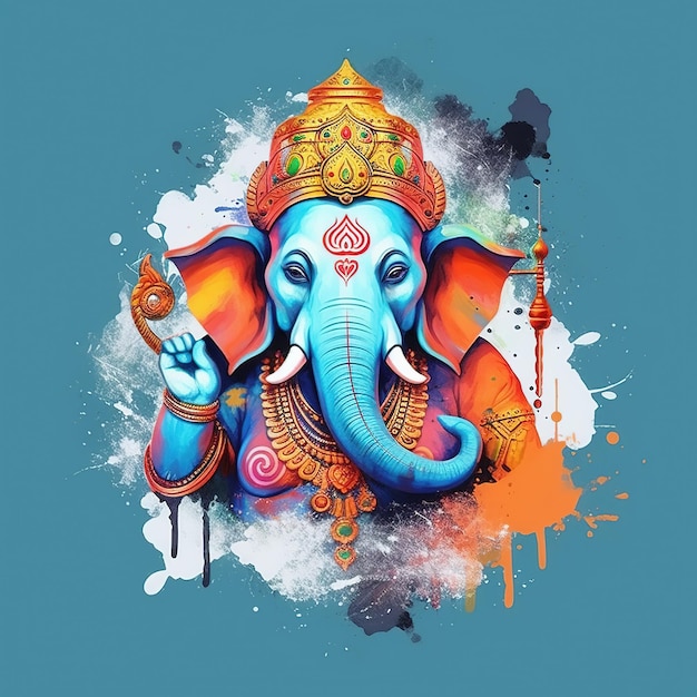 Illustrazione di Lord Ganesha per Ganesh Chaturthi Ai Generato