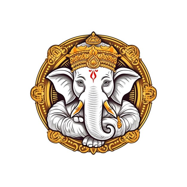 Illustrazione di Lord Ganesha per Ganesh Chaturthi con sfondo Ai Generated