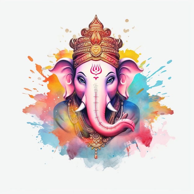 Illustrazione di Lord Ganesha per Ganesh Chaturthi con sfondo Ai Generated