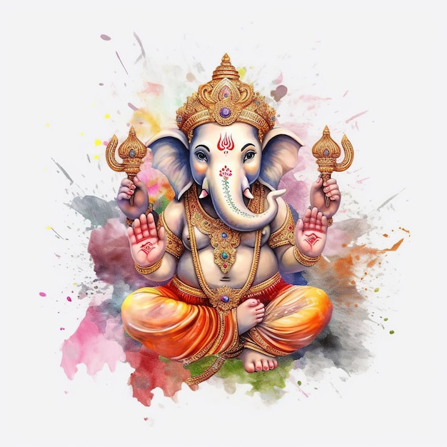 Illustrazione di Lord Ganesha per Ganesh Chaturthi con sfondo Ai Generated