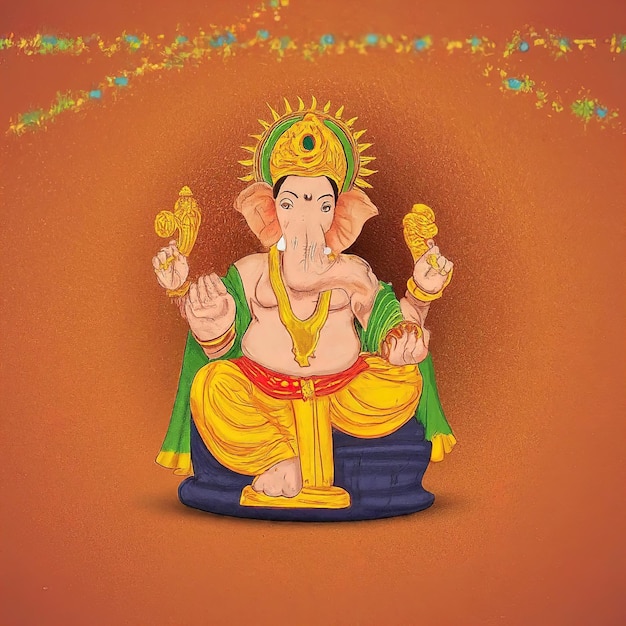 illustrazione di Lord Ganesha per il festival di Ganesh Chaturthi sfondo con spazio per il testo