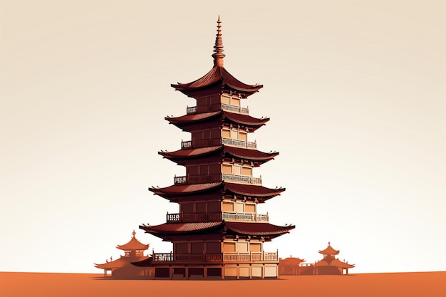 Illustrazione di pagoda cinese