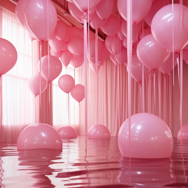 illustrazione di palloncini rosa slime