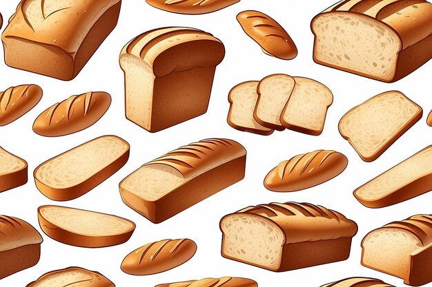 Illustrazione di pane a fette isolato su sfondo bianco