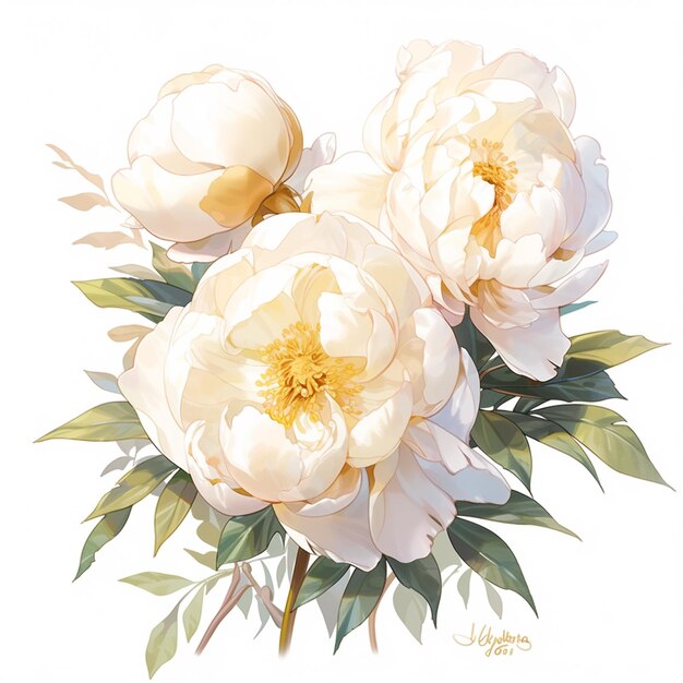 Illustrazione di peonie