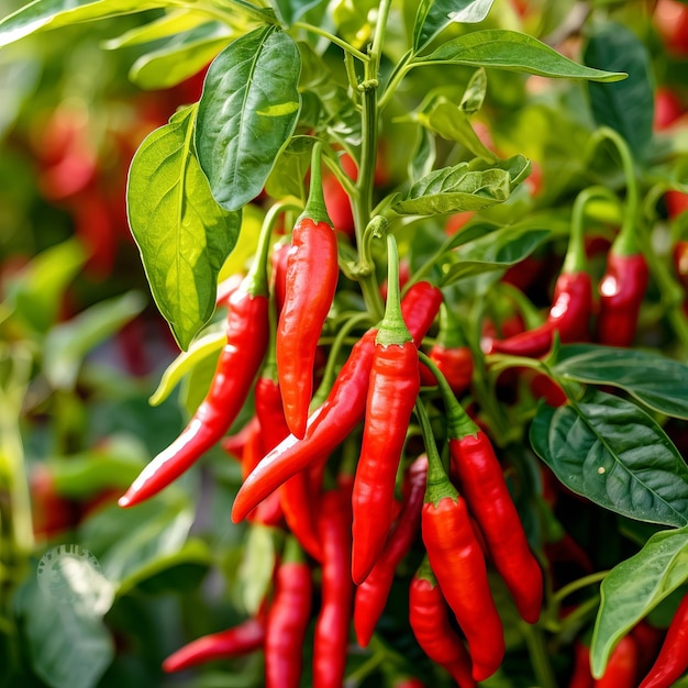 illustrazione di peperoncino rosso nella pianta Condimento piccante Indietro