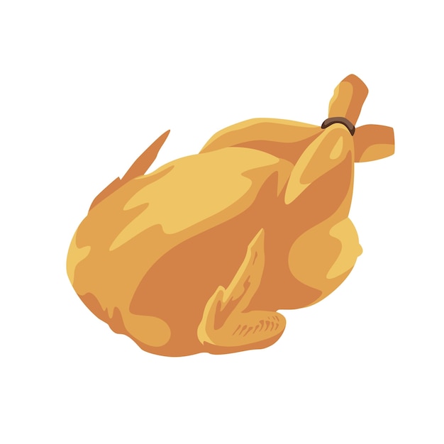 Illustrazione di pollo fresco alla griglia isolato su sfondo bianco