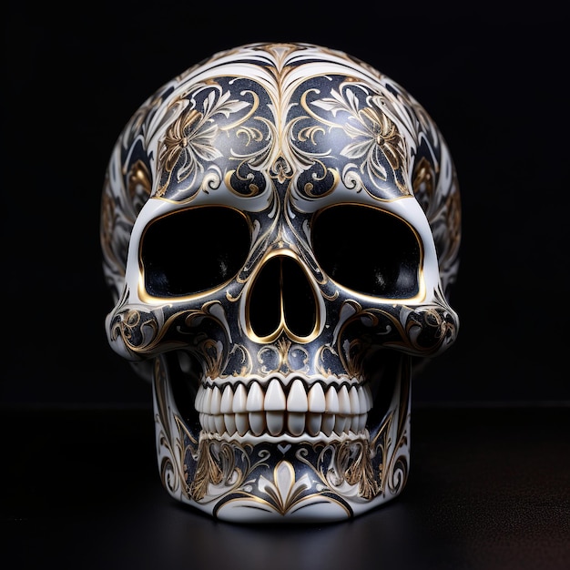 illustrazione di porcellana cranio trasparente realistico impressionante