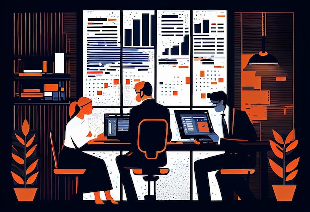 Illustrazione di professionisti aziendali Generate Ai