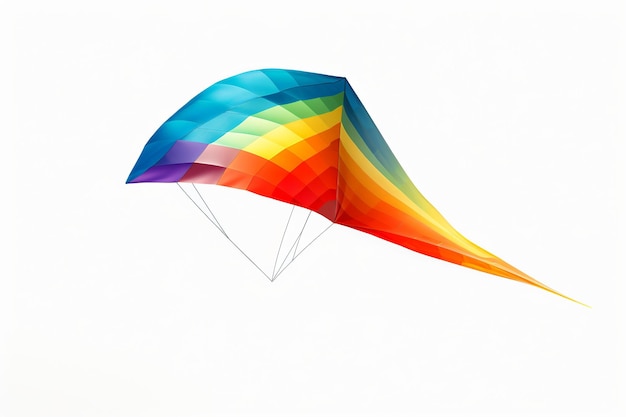 illustrazione di Rainbow Kite sfondo bianco Generative ai