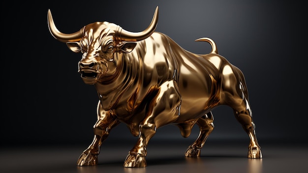 Illustrazione di rendering 3D del toro d'oro Foto di alta qualità