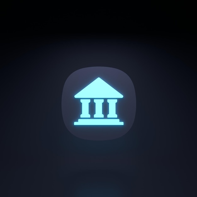 Illustrazione di rendering 3d dell'icona della banca
