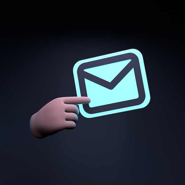 Illustrazione di rendering 3d dell'icona della lettera