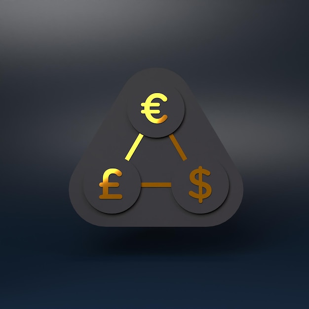 Illustrazione di rendering 3d dell'icona di cambio valuta