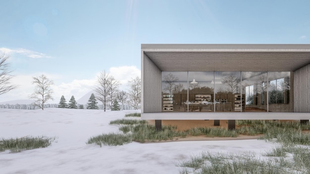 Illustrazione di rendering 3D della casa moderna