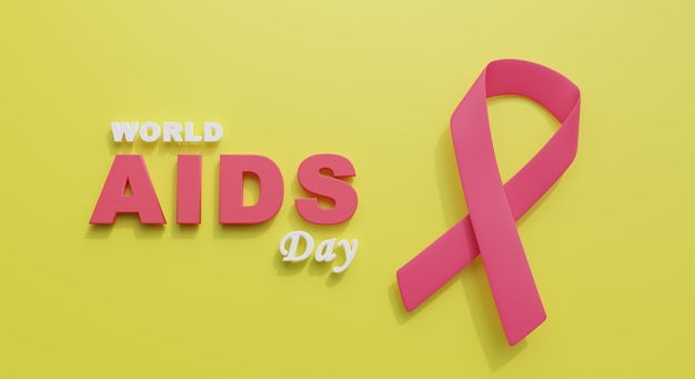 illustrazione di rendering 3d della giornata mondiale dell'aids