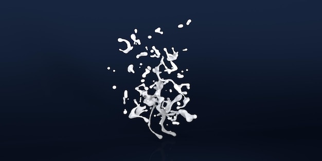 Illustrazione di rendering 3D di Milk Splash