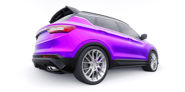 Illustrazione di rendering 3d di SUV per auto compatte sportive