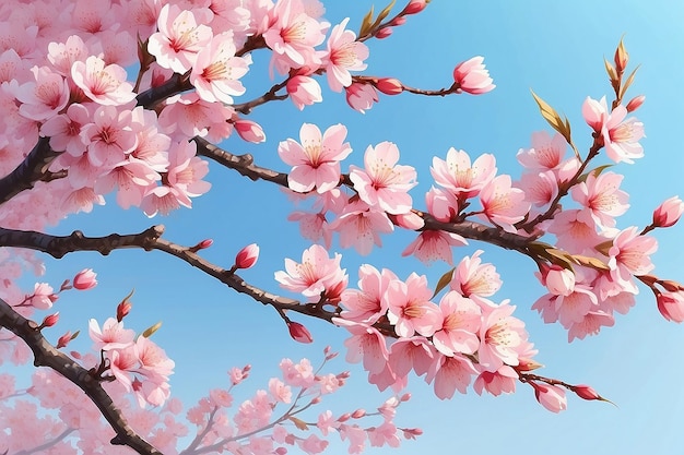 Illustrazione di sakura in fiore di ciliegio