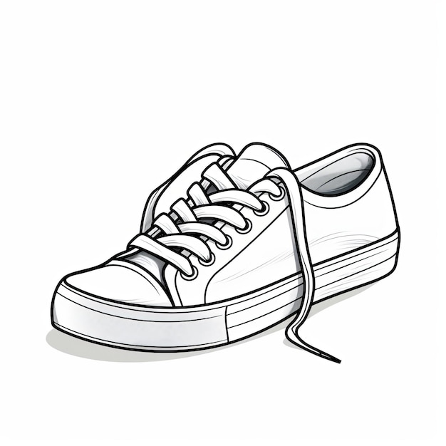 Illustrazione di scarpe minimaliste con linee forti e design pulito